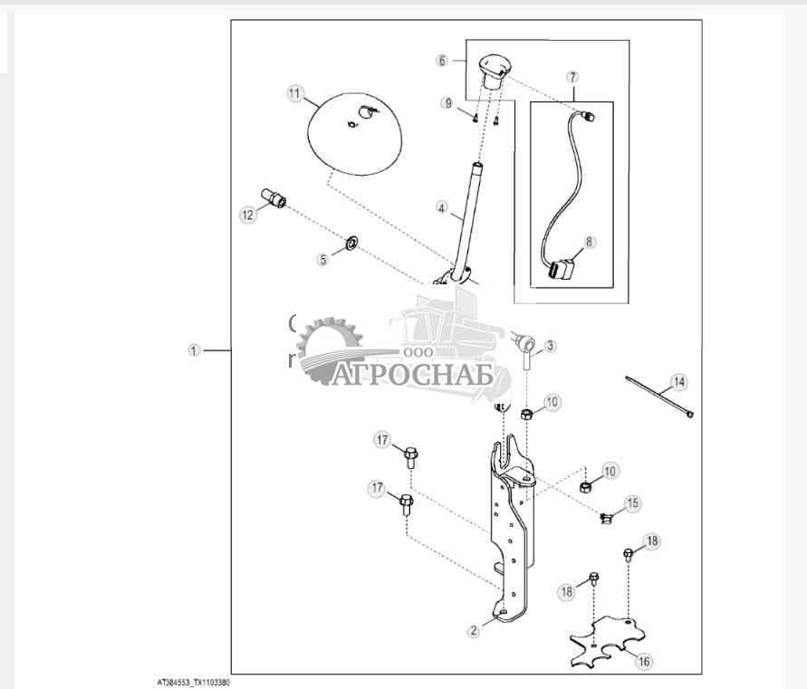 Органы управления погрузчиком, 2-функциональный ручные 
